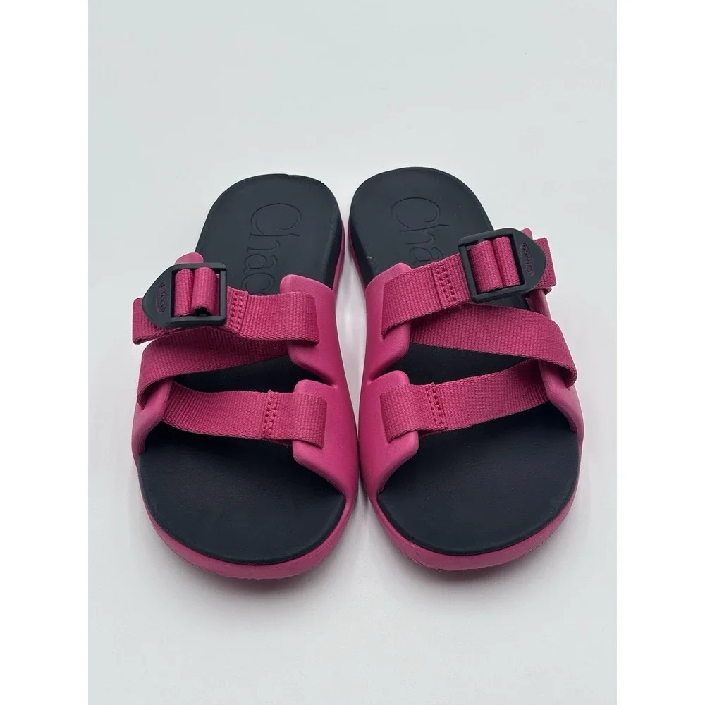 Chaco Chillos Sandals Girls sz 2 Pink Waterproof Adjustable Slides Comfortable